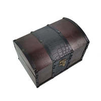 Boîte à trésors rectangulaire en bois de style antique avec couvercle en cuir, boîte de rangement décorative pour bijoux, souvenirs, décoration de la maison
