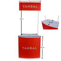 Table de réception légère en plastique, comptoir promotionnel, comptoir de vente pour exposition éphémère