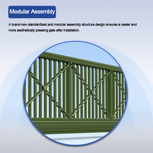 Custom-Colored Automatic Aluminum Cantilever Sliding <b>Gates</b> for Outdoor Entry for Commercial Villa School Hospital Industrial - Product Image 2