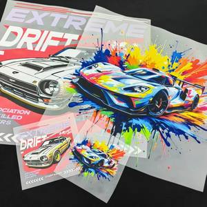 高品質カスタム熱転写ロゴビニール熱転写ラベルプラスチゾルDTF熱転写デザインTシャツ用プレス済み - Product Image 2