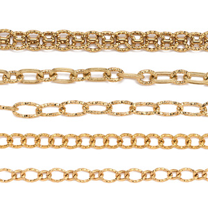 โซ่เชื่อมต่อแบบดาวกระจาย |   สร้อยคอและกำไลข้อมือสแตนเลสสตีลชุบทอง 18K PVD หลายแบบ แพ็คแบบม้วนสำหรับงาน DIY - Product Image 2