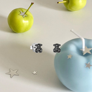 Pendientes de Aro con Diseño de Oso y Piedras Preciosas Naturales Variadas, Hechos a Mano, de Alta Calidad, para Mujer - Product Image 2