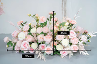 Ensemble de fleurs artificielles faites à la main, arrangement floral rose et blanc, décoration pour arche de mariage et centre de table pour toile de fond de cérémonie