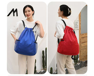 Precio de fábrica, promoción personalizada, impermeable, moda, Mochila deportiva, cierre con cordón, Material de poliéster, Impresión de logotipo personalizado - Product Image 4