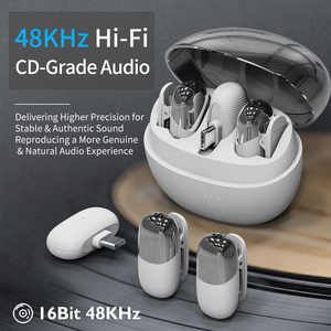 Di động không dây Lavalier <span class=keywords><strong>Microphone</strong></span> cho hội nghị truyền hình trực tiếp phát sóng điện thoại di động chụp giảm tiếng ồn Apple Android - Product Image 6