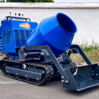 Mini bétonnière à chargement automatique Dumper Construction Crawler Loader 300L Bétonnière Camion