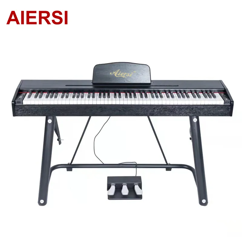 red bright baking Polish Wholesale multifunctional digital piano 88 weighted keys professional grade piano sound