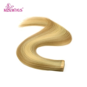 KSWIGS Top Raw <b>Tape</b> Hair Extensions 12A Remy Human Hair Full Cuticle Aligned Invisible Seamless Weft <b>Secure</b> Hold No Shedding - Product Image 3