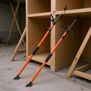 Varilla de soporte telescópica de acero de 45.7-114.2 pulgadas, capacidad de 154 lb, paquete de 2, elevador de gabinetes para construcción - Product Image 2