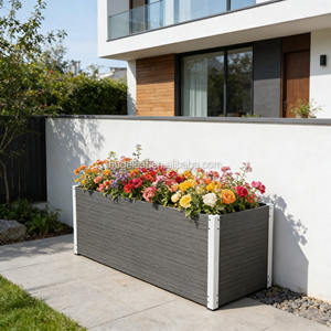 Jardinière <span class=keywords><strong>rectangulaire</strong></span> grande taille en WPC écologique, montage facile, durable et résistante aux intempéries, idéale pour les fleurs et les jardins extérieurs - Product Image 2