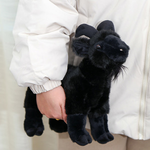 Nuevo Peluche de Cabra de Montaña Negra Súper Suave, Simulación Realista, Regalo para Niños, Relleno de Algodón PP, Juguetes de Peluche de Oveja - Product Image 3