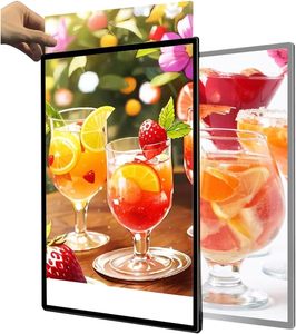Letrero de Menú Deslizable de Pared con Marco Delgado, Caja de Luz Publicitaria LED de Vidrio Templado para Tiendas - Product Image 1