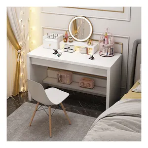 Coiffeuses de maquillage de forme moderne en bois pour la maison Offre Spéciale Tables de maquillage de beauté blanches