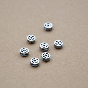 Cupronickel <b>Spacer</b> Beads 8mm Coin Shape For Bracelet Making Jewelry Findings Z108 - Product Image 3