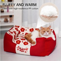 Coussin réversible pour animaux de compagnie (chiens et chats) en coton PP doux, imperméable, tapis de couchage intérieur confortable, faible MOQ, produits pour animaux personnalisables