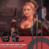 Câble de remplacement A40 pour casque Astro, câble audio avec fonction mute intégrée pour casque de jeu A10/A40/A40TR