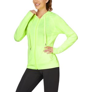 Sudadera con capucha para correr para mujer, con cremallera, bolsillo, transpirable, de secado rápido, con orificios para los pulgares, ropa deportiva - Product Image 1