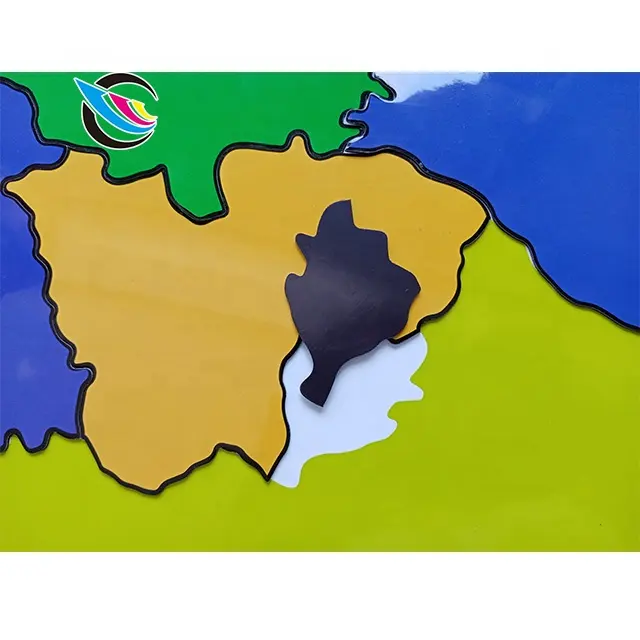 لعبة تعليمية للأطفال بتصميم مخصص من مادة pvc وألوان مغناطيسية وألوان أحجية أحجية خريطة أوروبية