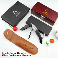 Cheerfast Accessoires Meilleur tire-bouchon Peut enlever divers bouchons de liège Couleur noire Poignée en plastique Tire-bouchon à vin Ouvre-bouchon à vin