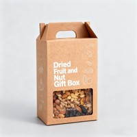 Valise personnalisée en papier kraft bon marché recyclable et robuste Noix Collations au chocolat Dattes rouges Boîte d'emballage de dattes à la noix de coco