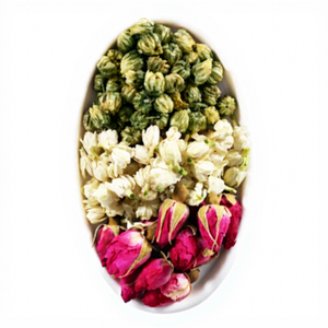 Thé au jasmin Laigutou avec rose et chrysanthème, thé en vrac parfumé aux trois fleurs, thé aromatisé sain, combinaison de thés - Product Image 3