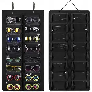 New Sunglasses Organizer Bag 16 Solt Glasses Storage Bag Wall Pocket Display Hanging on Door or Wall