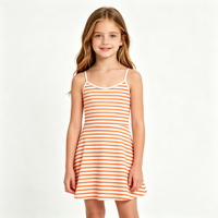 Vestido de tirantes a rayas para niñas Mengyou, personalizado, informal, de verano, para la playa.