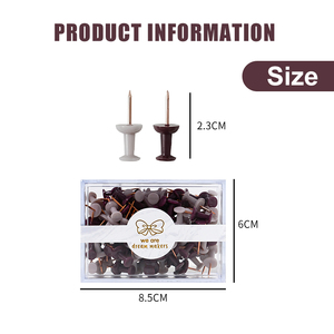 Лидер продаж, 120 шт., офисные стандартные нажимные булавки в пластиковой упаковочной коробке из розового золота, оптовая продажа, металлические нажимные булавки - Product Image 3