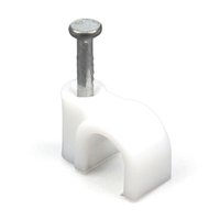 Clips de câble en plastique PE en forme de C à crochet plat rond avec agrafe de câble à clou en acier