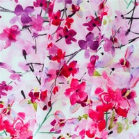 Tissu en Polyester extensible pour la robe, motif floral, impression numérique, 1 pièce