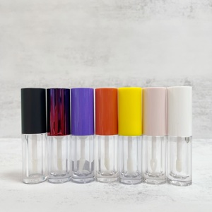 Colorful Empty Lip Gloss Tube Clear Plastic Lip Oil <b>Bottles</b> Customizable Cosmetic Lip Glaze Packaging with <b>Brush</b> Screw Cap 3.5ml - Product Image 1