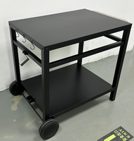 Chariot de terrasse Chariot de barbecue Chariot de barbecue extérieur Support de table pour four à pizza Chariot à double support Barbecue mobile