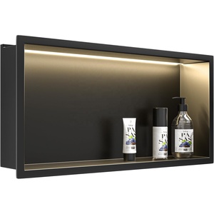 Niches de douche encastrées en acier inoxydable SS304 imperméable de haute qualité, <span class=keywords><strong>niche</strong></span> de salle de bain avec éclairage, <span class=keywords><strong>niche</strong></span> carrelée noire 300x600mm - Product Image 5