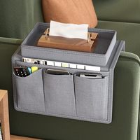 Classique 5 poches sac de rangement suspendu porte-gobelet plateau canapé accoudoir organisateur pour salon canapé TV télécommande organisateur