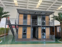 Villa Modulaire Extérieure de Luxe à Deux Étages, Conteneur Extensible Moderne de 20 pieds à Double Aile, Étanche et Préfabriquée pour Famille