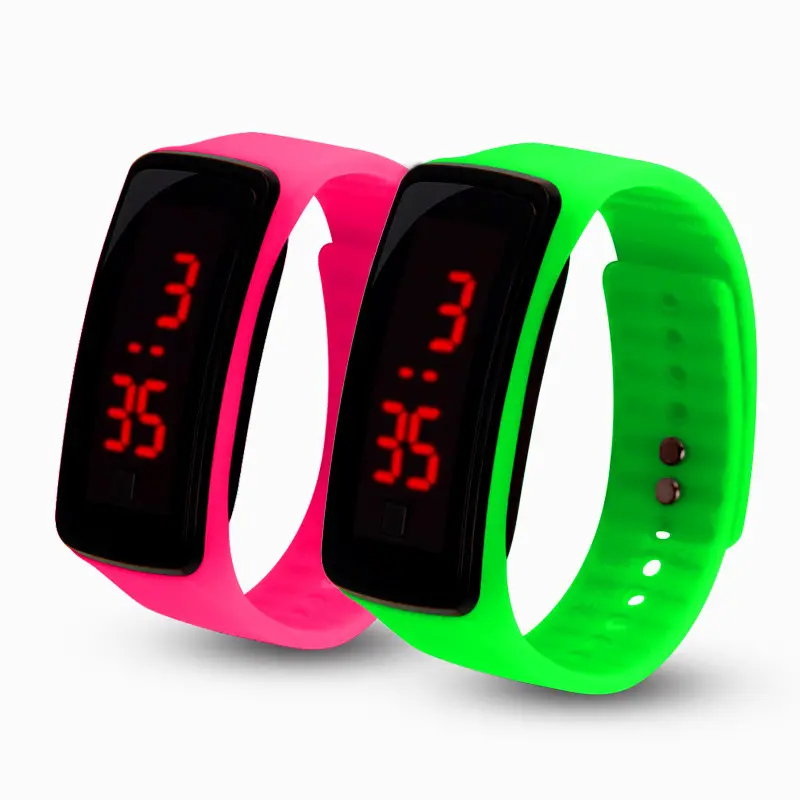 wholesale custom your brand colorful silicone sports cheap LED electronic Digital Watch for children