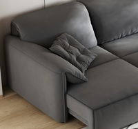 Canapé pliable trois places en tissu velours mat minimaliste G09, avec rembourrage en coton, canapé-lit coulissant électrique