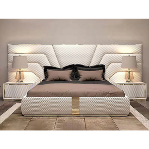 Set Camera da <span class=keywords><strong>Letto</strong></span> <span class=keywords><strong>Matrimoniale</strong></span> di Lusso Foshan all'Ingrosso, Completo con Contenitore, Struttura in Legno, Mobili Moderni per la Casa - Product Image 1