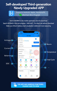 BMS Inteligente ANT 7-16S 170A 425A 16S <span class=keywords><strong>48V</strong></span> para Baterías de Iones de Litio LIPO4 LIFEPO4 3.2V, BMS de Alta Potencia para Motocicletas y Motores Eléctricos - Product Image 5