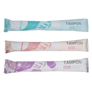 Tampon bambu menstruasi ob organik untuk sampling10 super untuk bantalan wanita tampon aplikator digital katun organik untuk Tiongkok