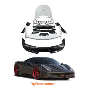 Kit carrosserie en fibre de carbone haut de gamme pour <span class=keywords><strong>Ferrari</strong></span> 458, mise à niveau style M, pare-chocs avant, capot, jupes latérales, ailes, pièces automobiles - Product Image 1