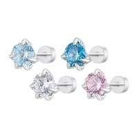 Clous d'oreille en zircon griffe de dragon brillante pour cartilage, bijoux de piercing tendance transfrontalier pour hommes et femmes, pour la cicatrisation des oreilles