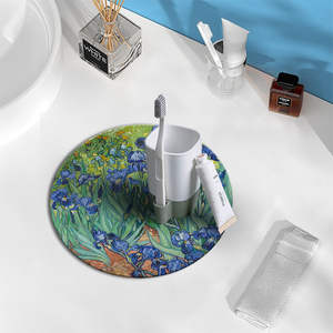 Posavasos Absorbente Redondo de Van Gogh con Impresión Digital, Tapete de Baño de Fibra de Poliéster de Secado Rápido - Product Image 4