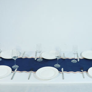 ผ้าปูโต๊ะผ้าลินินผ้าฝ้ายสีเบจวิ่งดูเป็นธรรมชาติและสง่างาม - Product Image 5