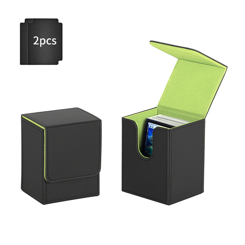 Scatola verticale inserto-100 nera con verde lime-2 carte nere