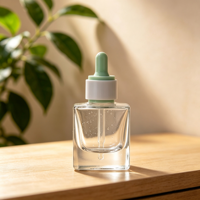 Flacons compte-gouttes en verre ambré transparent à fond épais, flacons vides pour sérum, pipettes pour huiles essentielles, soins de la peau, flacons cosmétiques rechargeables