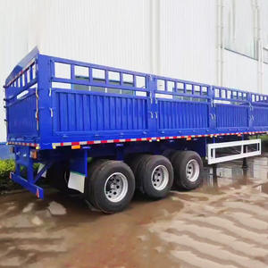 Semirremolque de Caja de Transporte Pesado de 3 Ejes con Paredes Laterales Abatibles para Ganado y Vallas, de Fábrica - Product Image 6