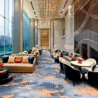 Tapis en laine pleine boucle abstrait de style médiéval pour usage commercial : hôtels, bureaux, bâtiments, aviations, navires de croisière