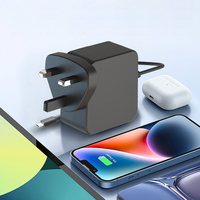 GaN 65W UK Plug avec câble attaché + Type C PD GaN Chargeur pour Hobby Shop et ordinateur portable