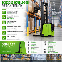 Chariot élévateur VNA 2,5 tonnes, portée de levage 6m-7m, avec fourches rotatives, certifié CE ISO, pour rayonnage intérieur